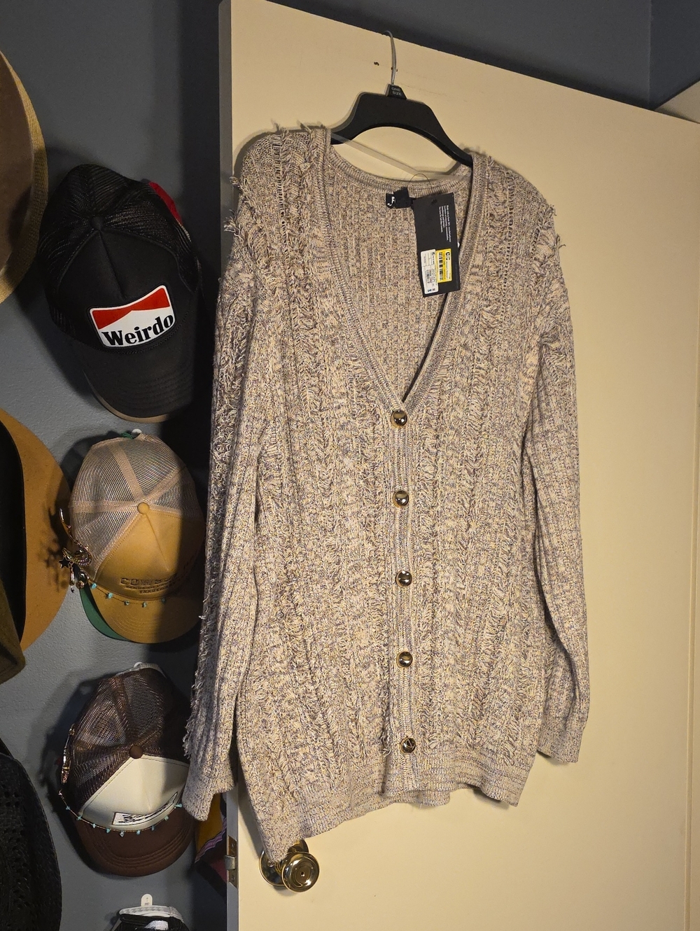 Future Collective Cozy Cable Knit Button-Front Sweater Cardigan - Neutral Beige